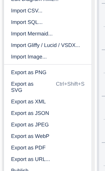 Step 4: The File menu showing export to PNG, SVG, and PDF.