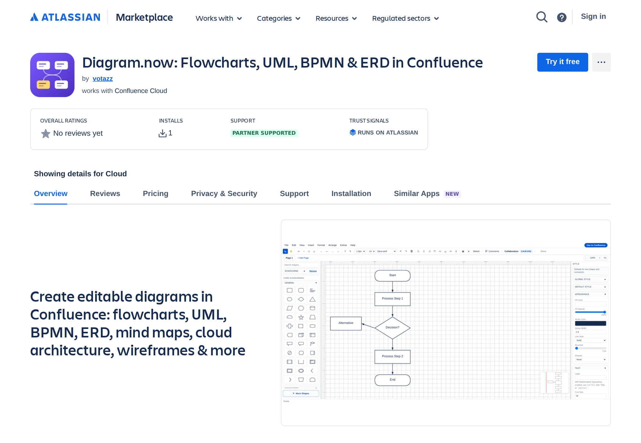 Step 5: Install diagram.now from the Atlassian Marketplace to keep the diagram editable inside Confluence.